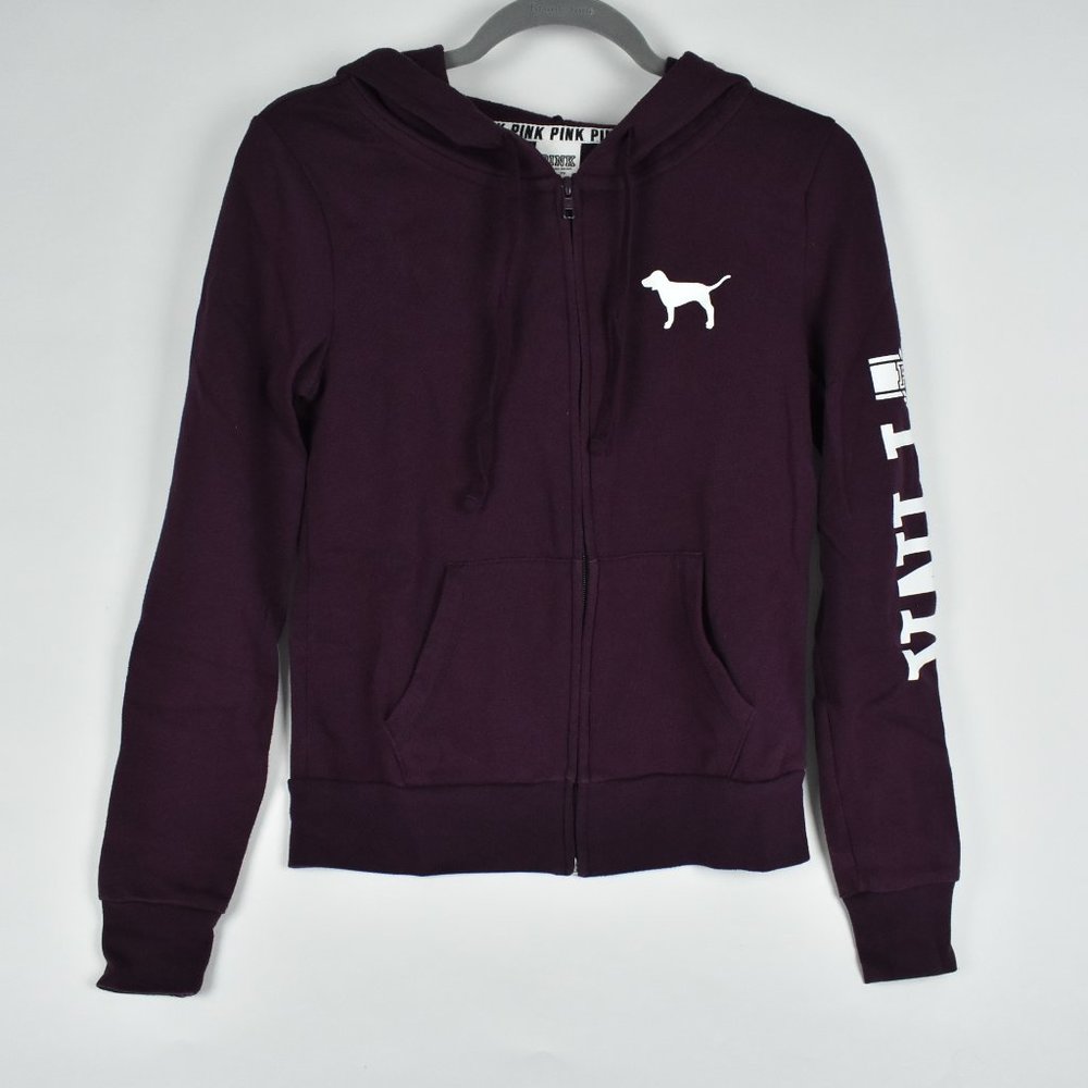 Victoria Secret PINK Logo Full Zip Hooded Sweater